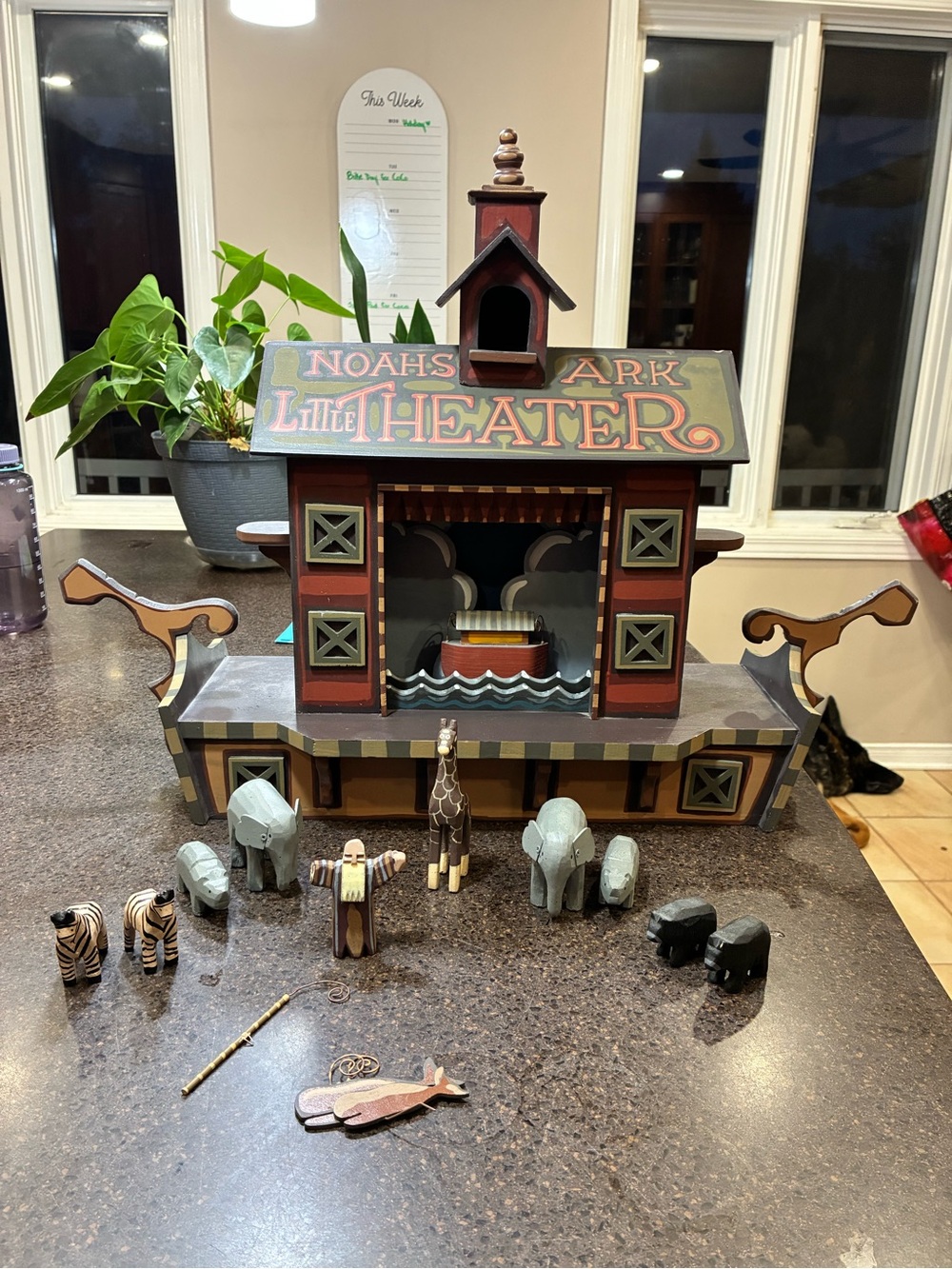 Noah’s Ark Little Theater Wooden Folk Art Display Set - RARE FIND